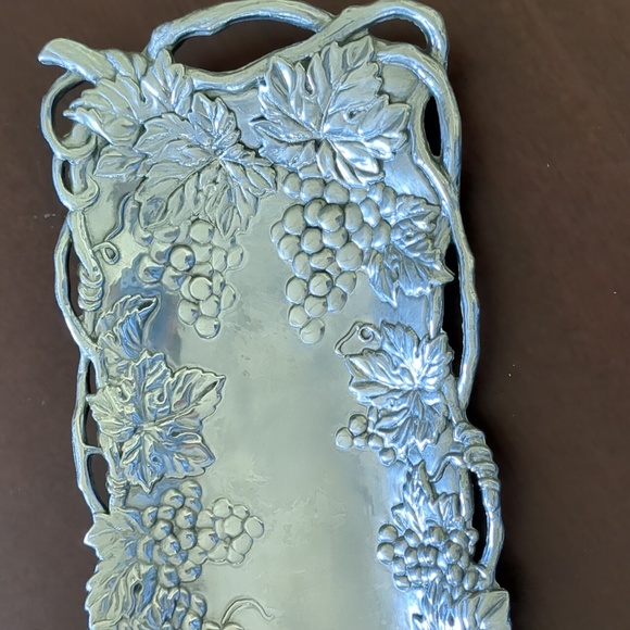 Arthur Court Vintage Grape Pattern Oblong Tray - Picture 3 of 6